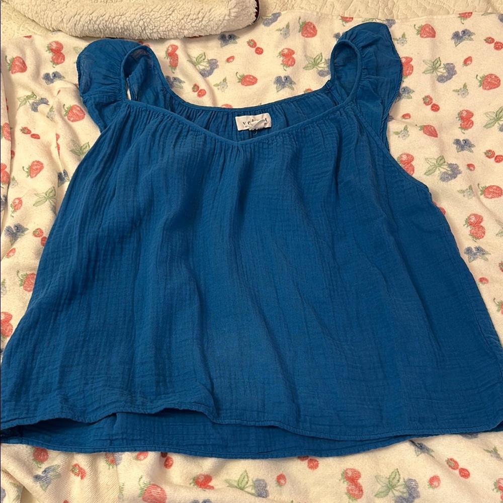 Velvet Blue linen Blouse